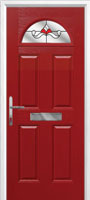 4 Panel 1 Arch Crystal Bohemia in Red