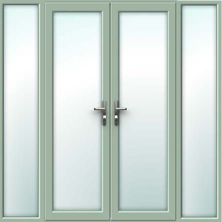 Chartwell Green UPVC French Doors with Side Panels