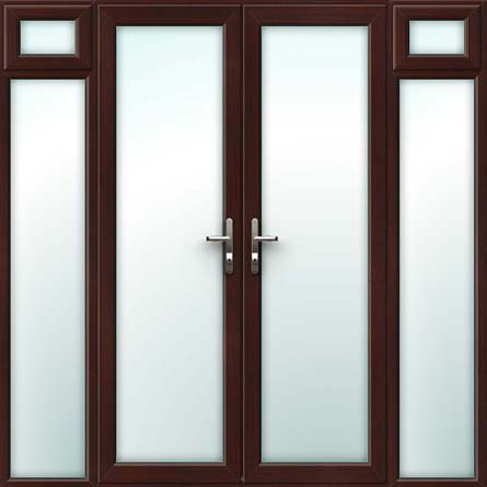 rosewood upvc french doors with opening side sash panels