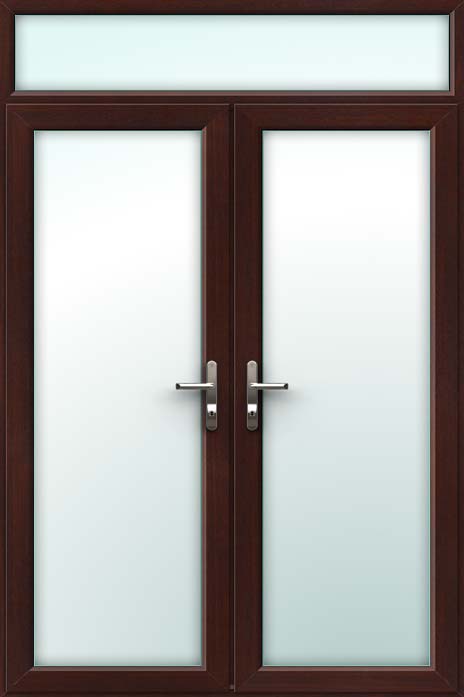 rosewood upvc french doors with top light