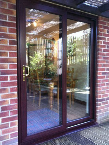 Black Door Handles >> Rosewood Sliding Patio Doors, 2 Pane UPVC Black Door Handles >> Rosewood Sliding Patio Doors, 2 Pane UPVC
