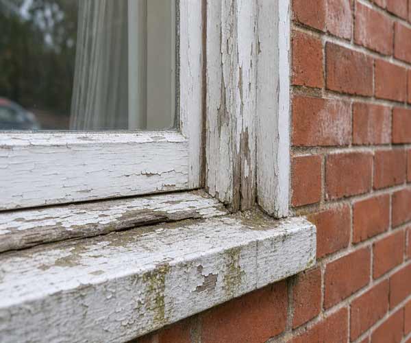 decaying window frame