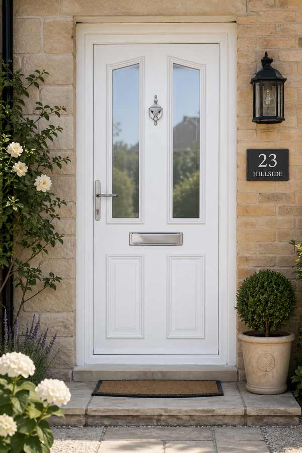 White uPVC front door