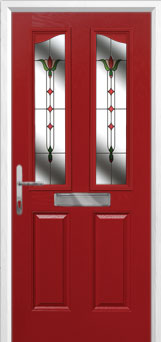 2 Panel 2 Angle Fleur Composite Front Door in Red 2 Panel 2 Angle Fleur Composite Front Door in Red