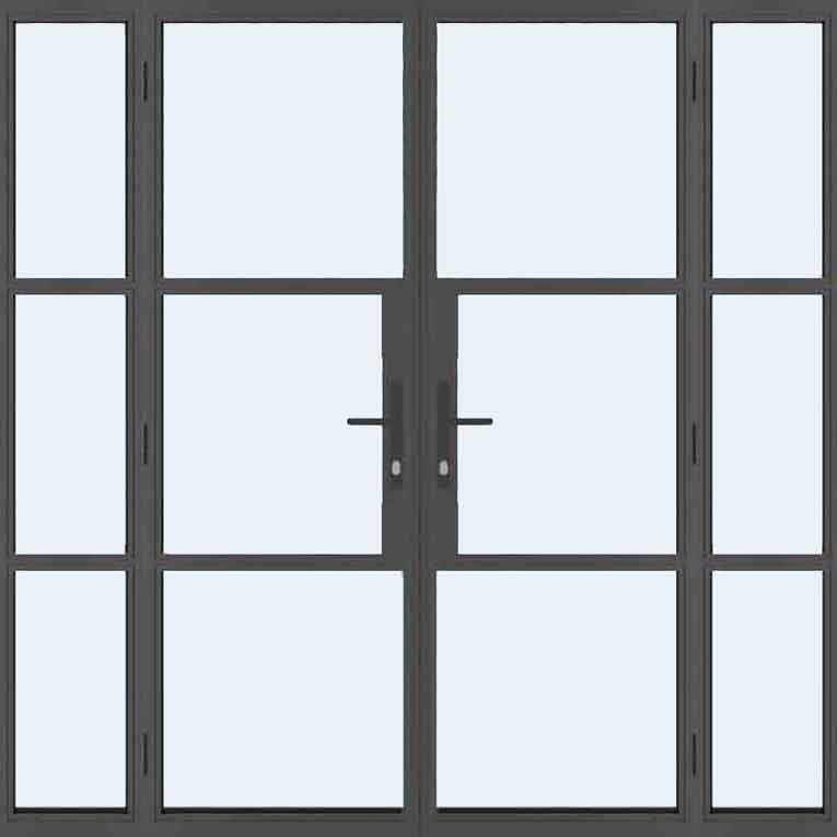 heritage french doors and side panels with 2 bars