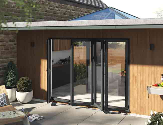 grey aluminium bifold doors