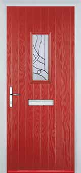 1 Square Abstract Composite Front Door in Red