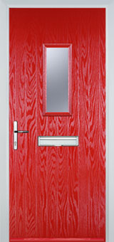 1 Square Composite Front Door in Poppy Red