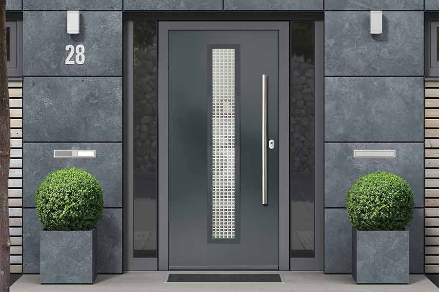 composite door in grey