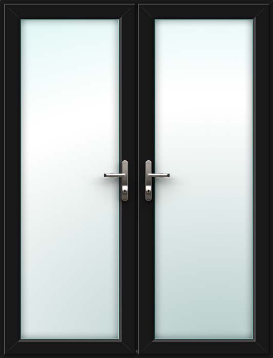 black upvc french doors