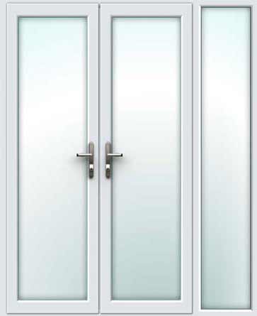 white upvc french doors & right side panel
