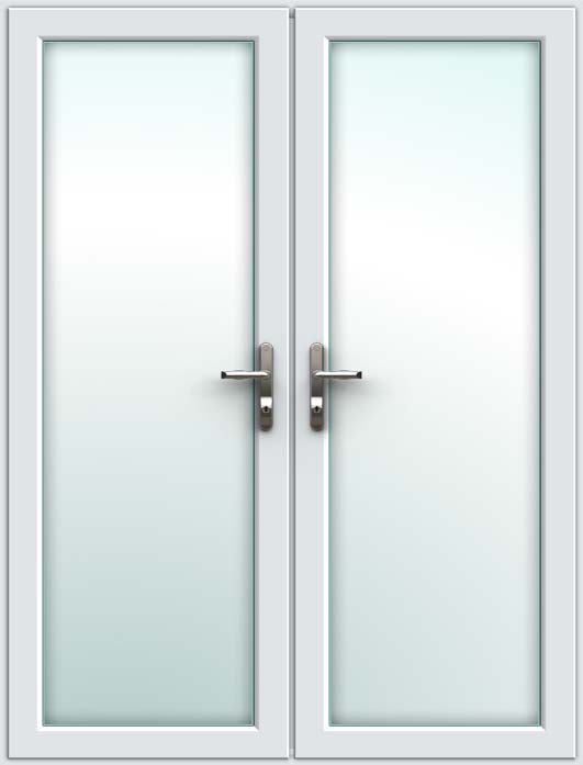 white upvc french doors