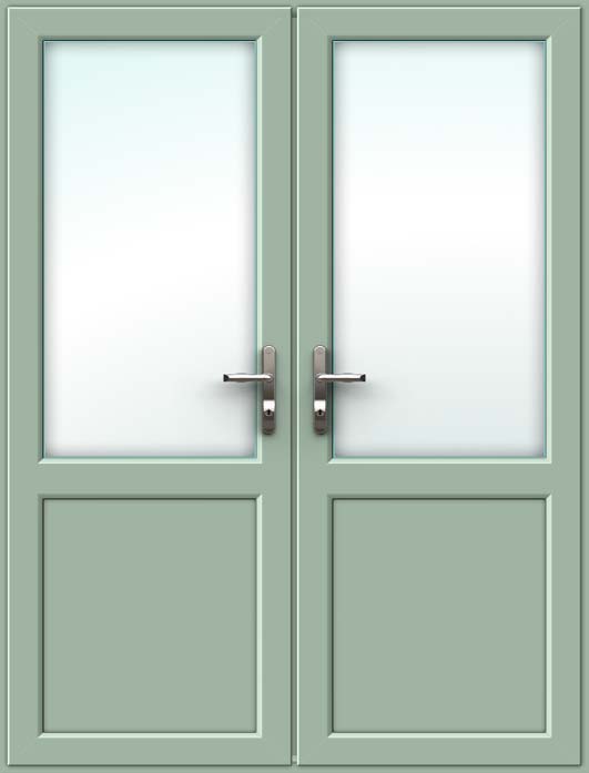 half glazed chartwell green upvc french doors