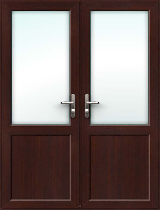 Half Glazed Rosewood UPVC French Doors