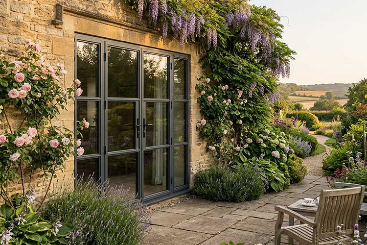 Heritage French Doors with Side Panels