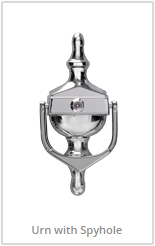 chrome urn knocker with spy