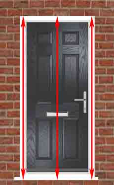 how to measure the height of a upvc door and frame