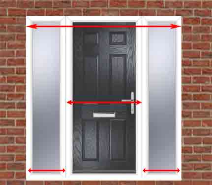 how to measure the width of a upvc door with side panels