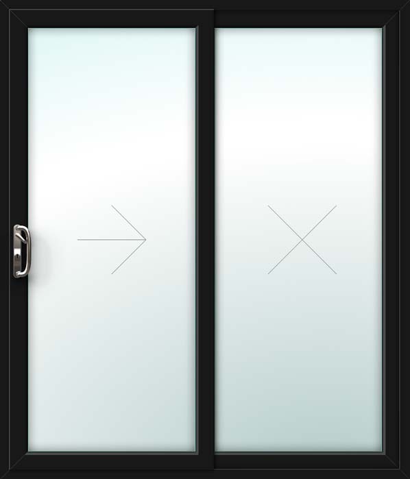 Black 2 Pane Sliding Patio Doors