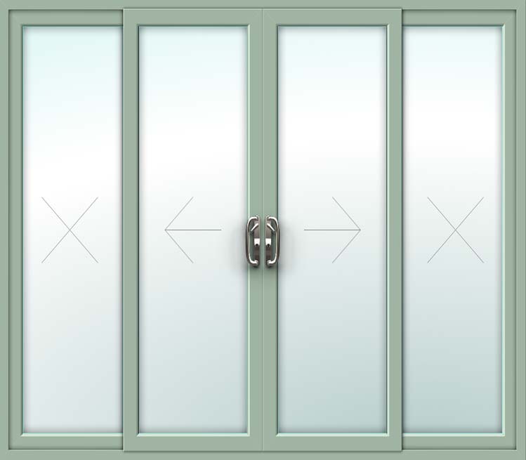 chartwell green 4 pane upvc sliding patio doors