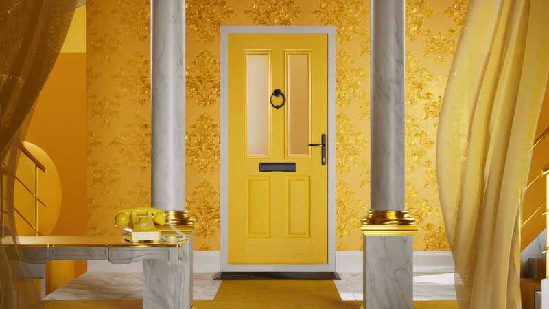 amber gold composite door