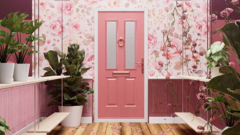 antique rose composite door