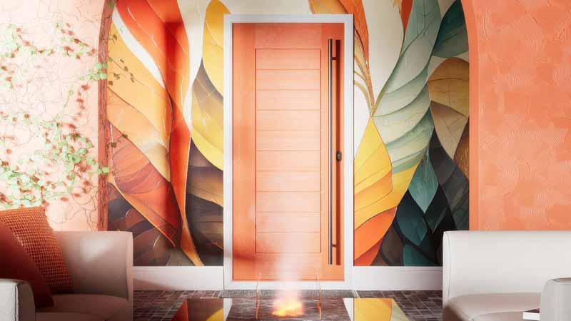 copper flame composite door