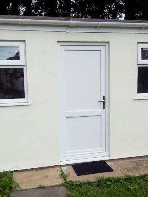 flat panel with mid rail upvc back door